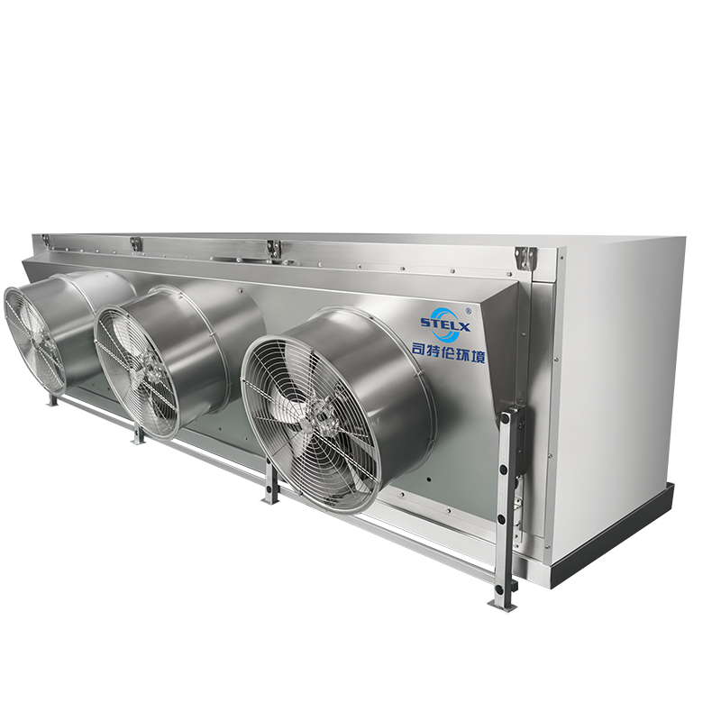 Evaporador industrial do congelador da explosão do esboço oblíquo do desempenho seguro de baixo nível de ruído