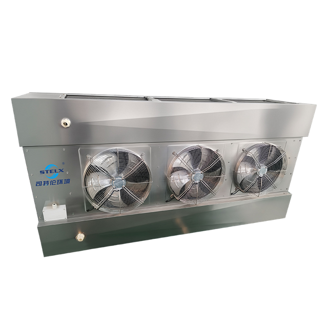 O EC industrial comercial ventila o evaporador duplo do refrigerador de ar da descarga para a fábrica de transformação de produtos alimentares