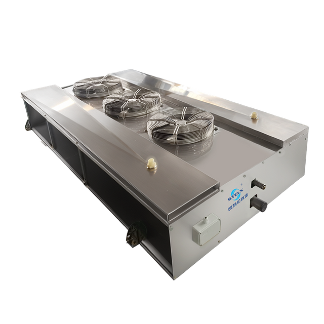 O EC industrial comercial ventila o evaporador duplo do refrigerador de ar da descarga para a fábrica de transformação de produtos alimentares